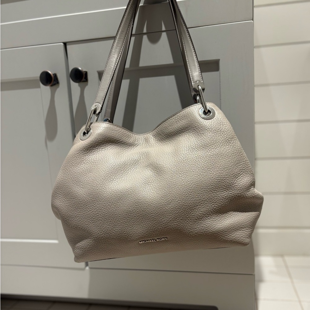 Michael Kors Taupe Leather Shoulder Bag